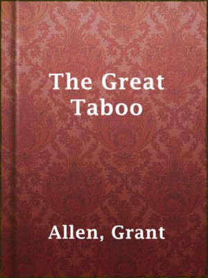 cover image of The Great Taboo